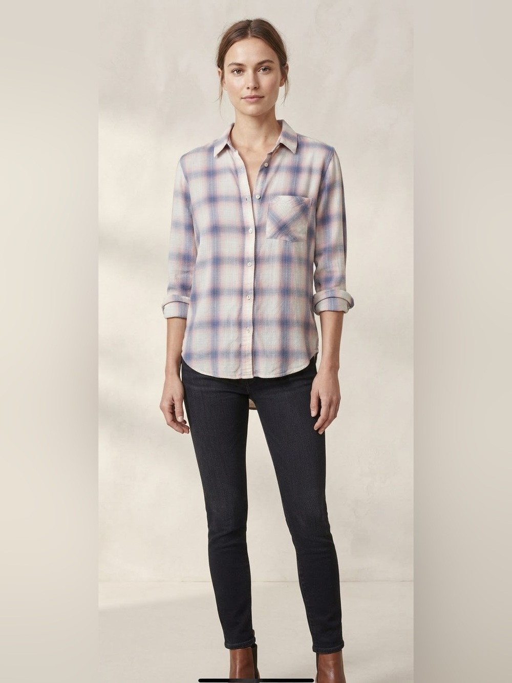 Rails Women’s 100% Cotton Plaid Shirt in Blue and Pink Size Small
